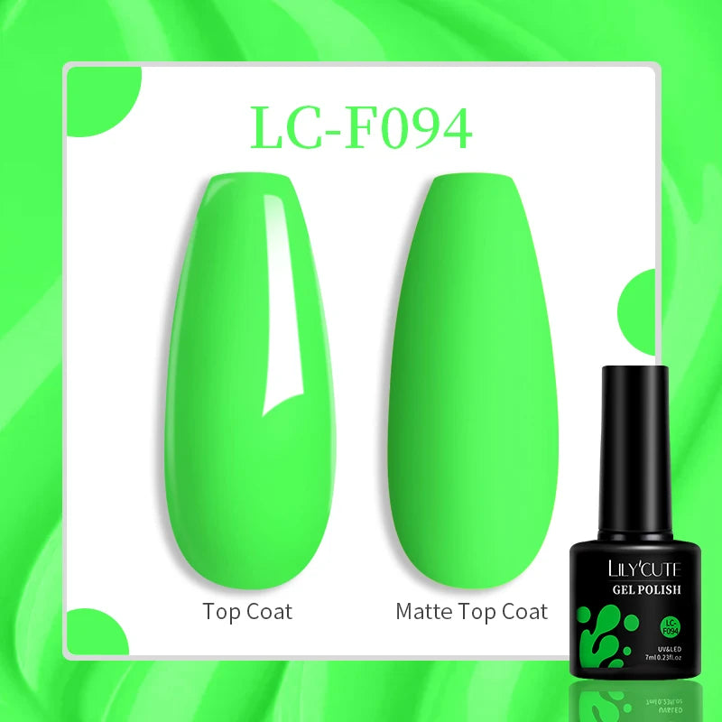 LILYCUTE 7ml UV LED Gel Nail Polish with 129 Color Options