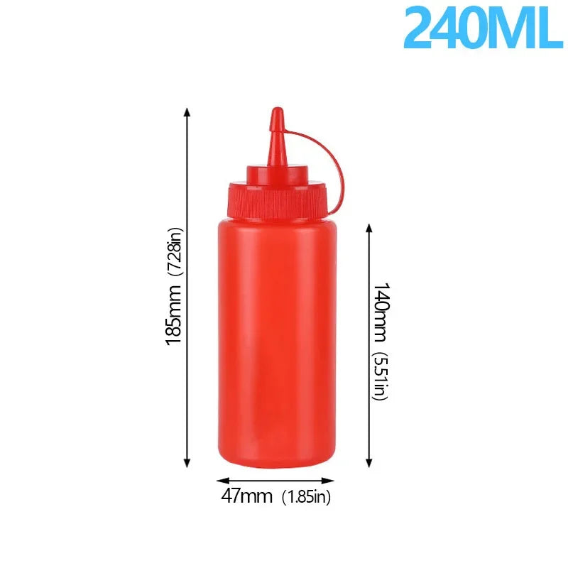 Large Squeeze Condiment Bottle with Nozzle for Sauces and Oils