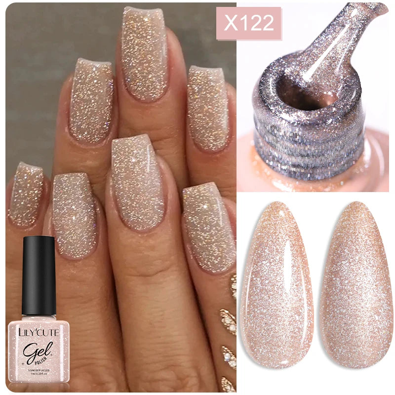 LILYCUTE 5ml Reflective Glitter Nail Liner Gel - Sparkle Art Polish