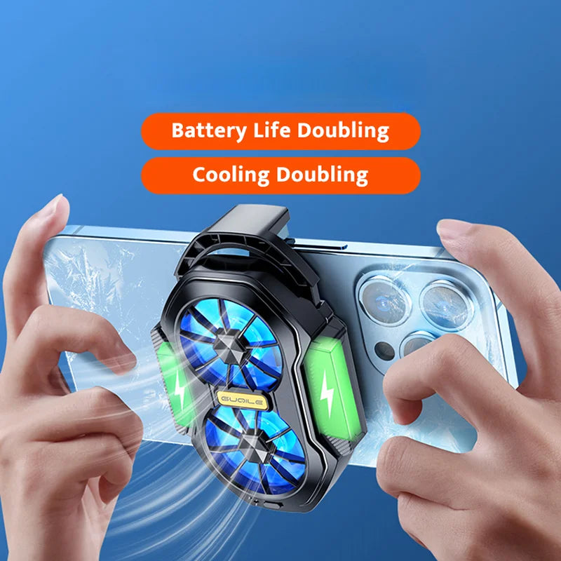 FS01 Dual-Fan Mobile Phone Cooler with USB Back Clip Radiator