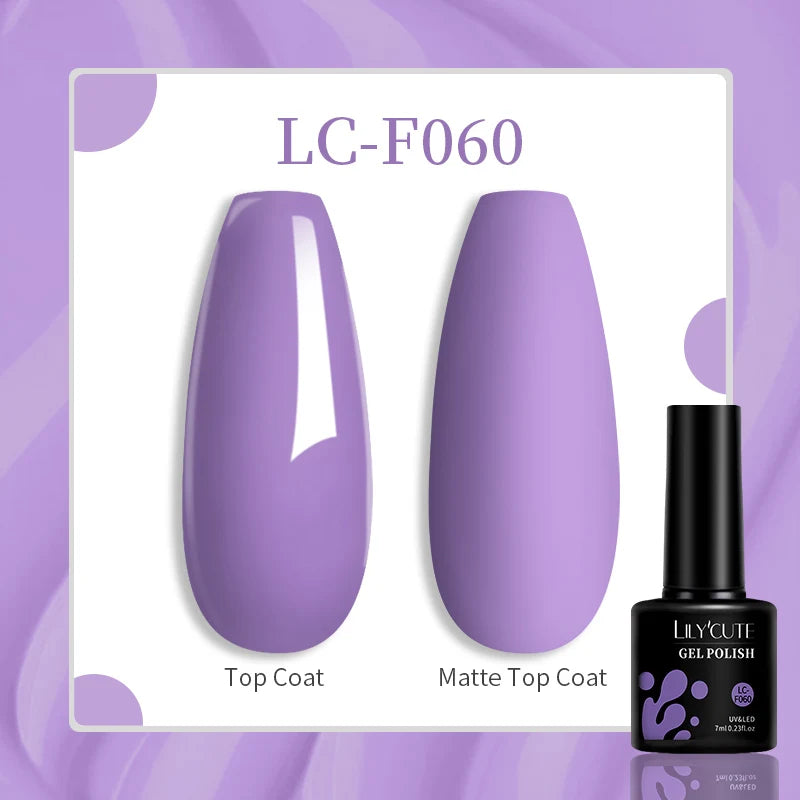 LILYCUTE 7ml UV LED Gel Nail Polish with 129 Color Options