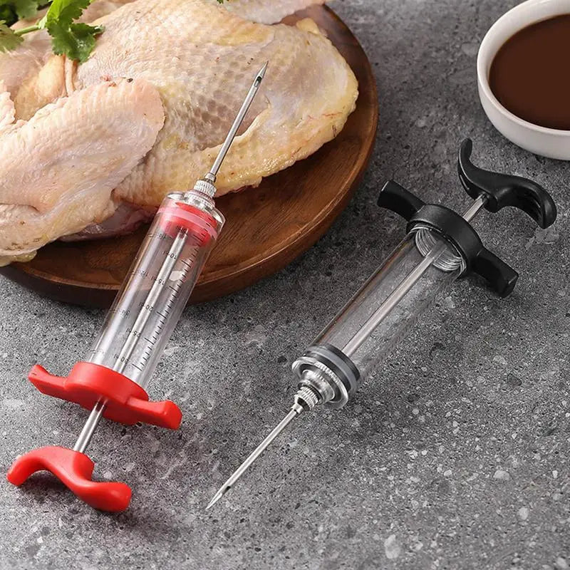 Stainless Steel Marinade Injector Syringe - BBQ Meat Flavor Needle