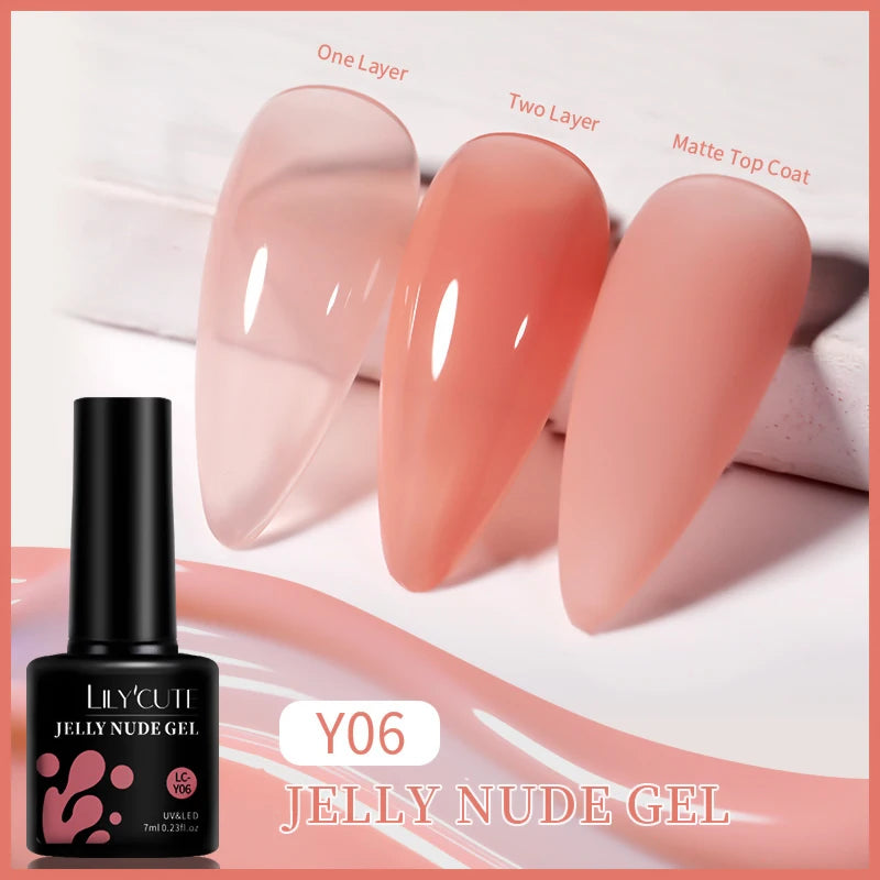 LILYCUTE 7ml UV LED Gel Nail Polish with 129 Color Options