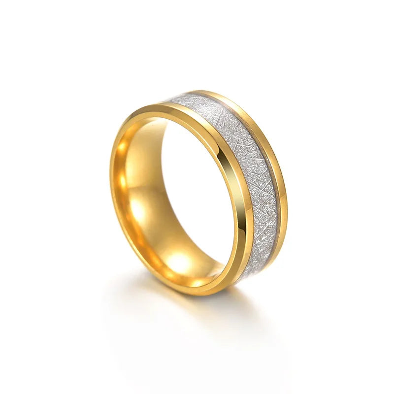 8mm Tungsten Carbide Meteorite Inlay Ring