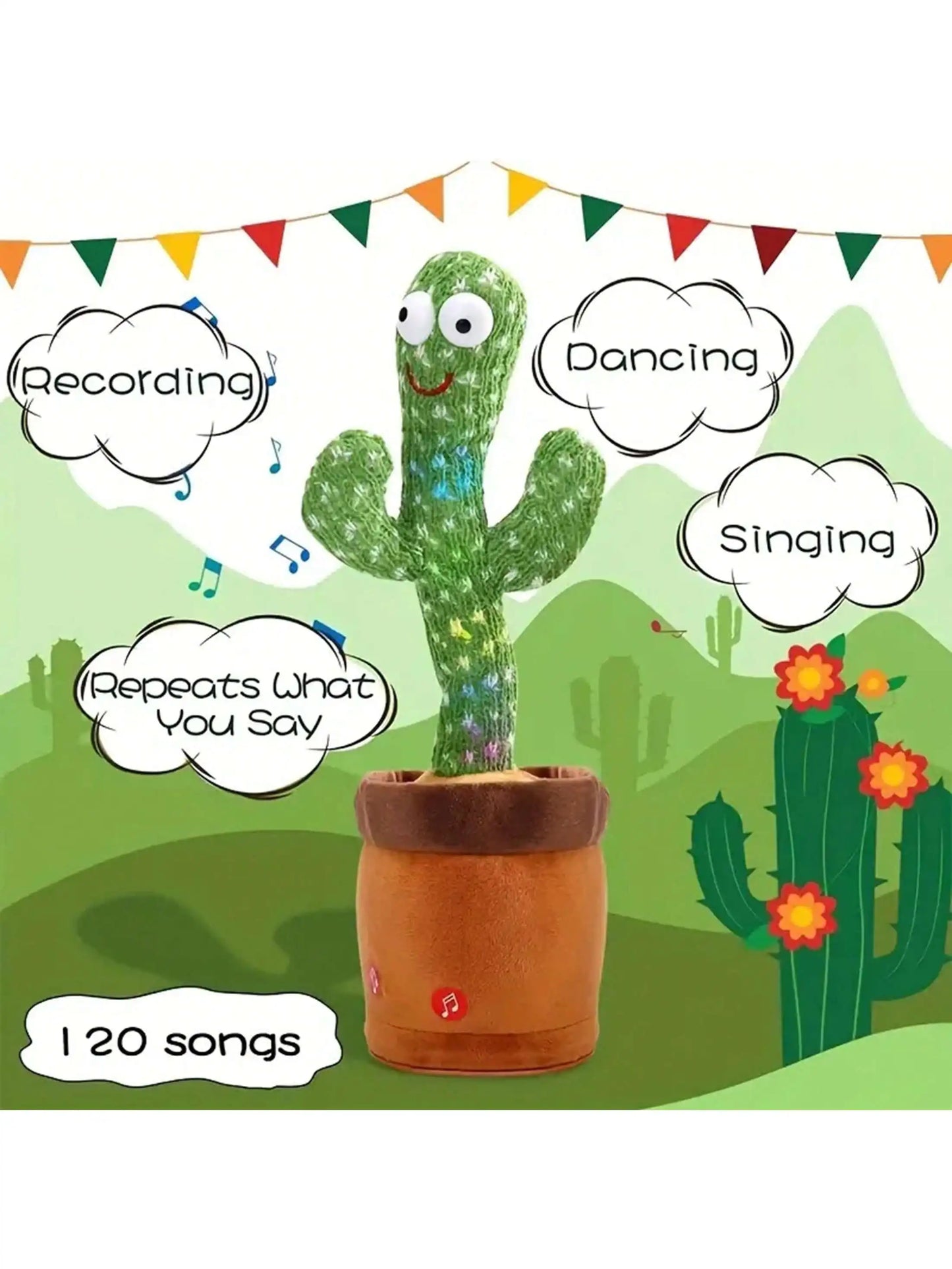 Dancing Talking Cactus Toy - Singing Mimic Plush Gift