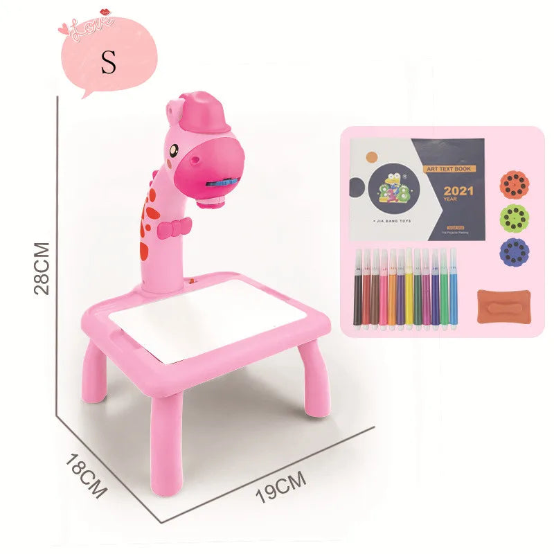 Kids LED Projector Drawing Table Toy Set - Educational Art Desk