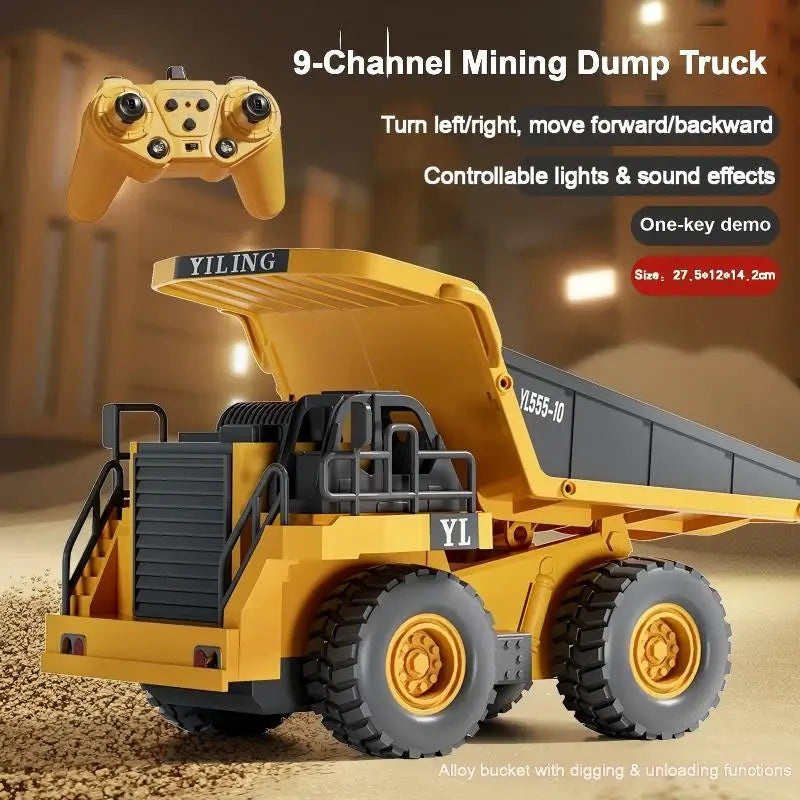 Alloy Remote Control Excavator Toy - Lights & Sound Vehicle