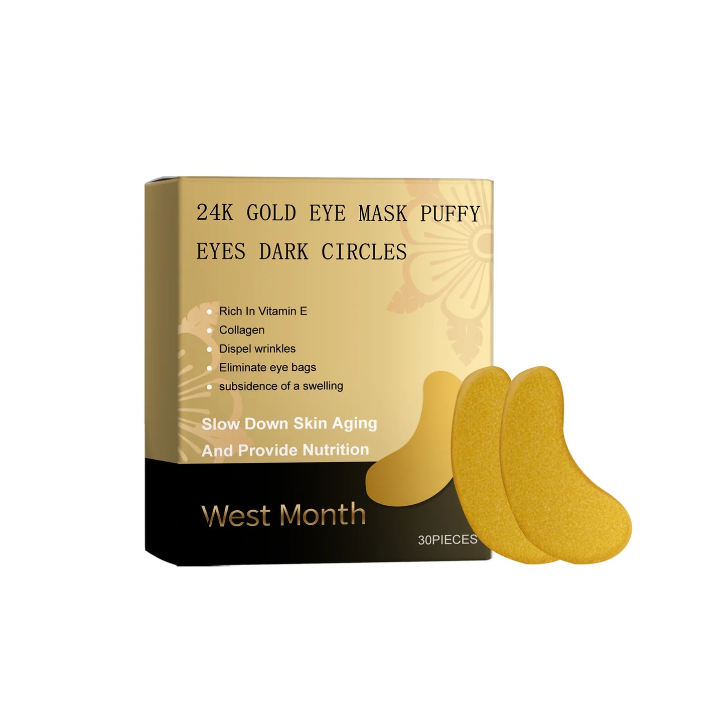 24K Gold Under Eye Patches with Retinol and Collagen for Puffiness Care