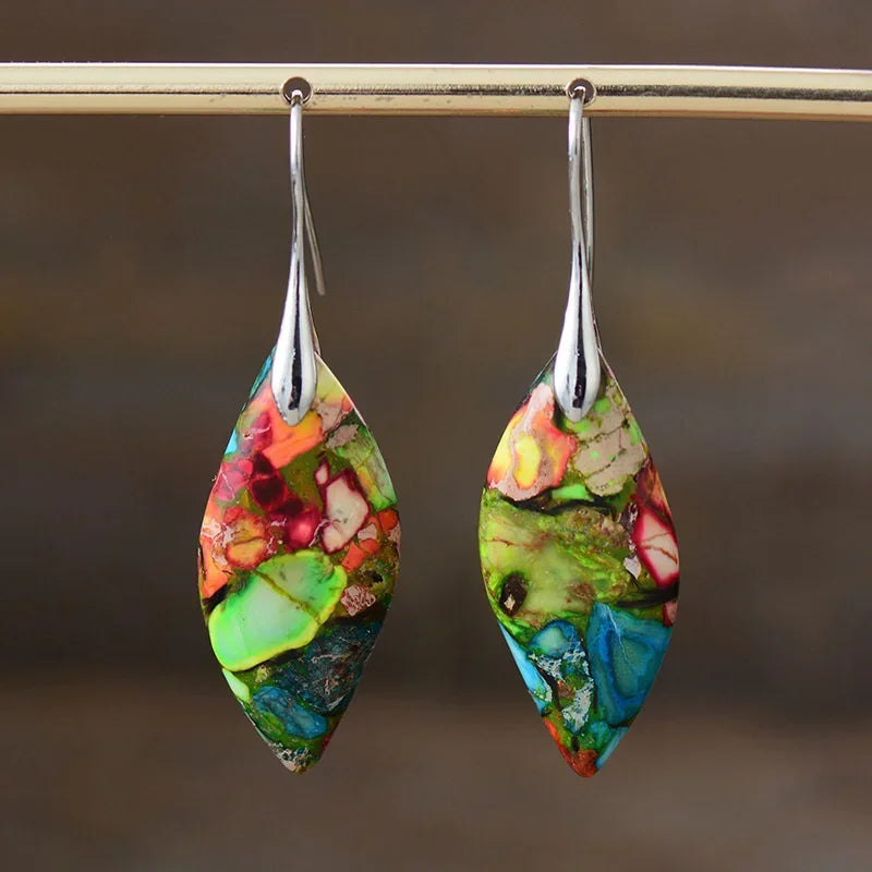 Bohemian Natural Stone Geometric Drop Earrings