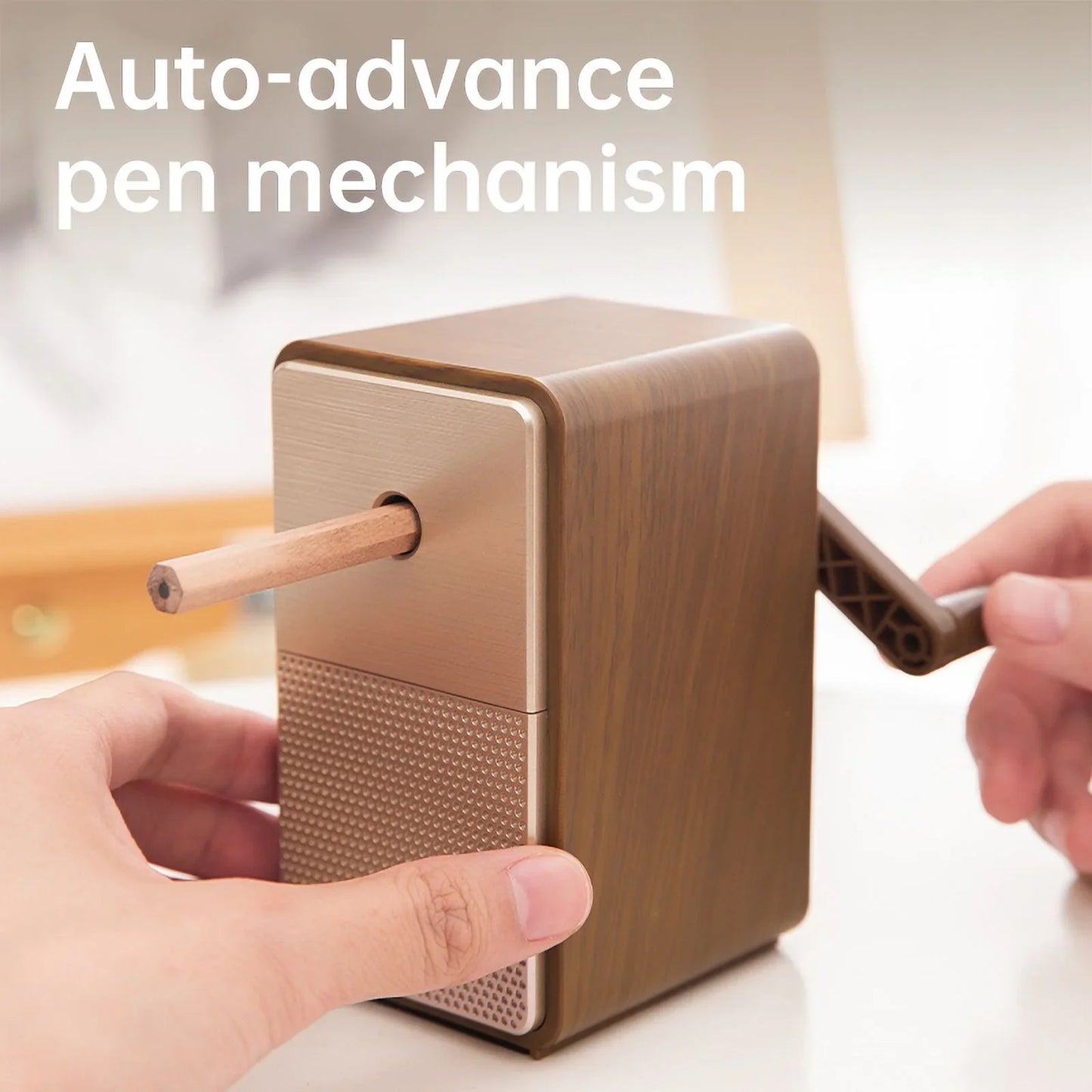 Deli Adjustable Hand-Crank Pencil Sharpener - Long-Lasting Blade