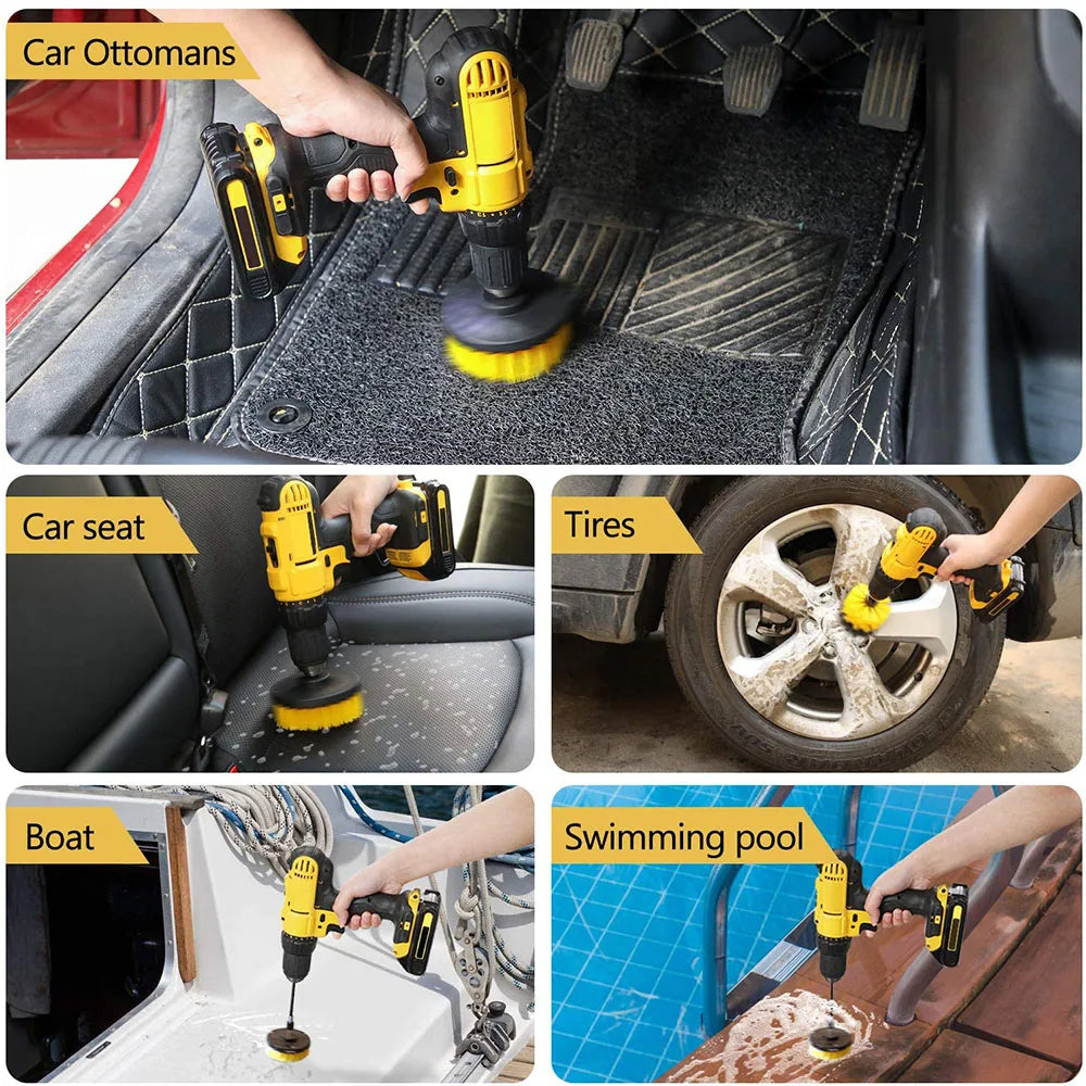 Drill Brush Power Scrubber Attachment Cleaning Set