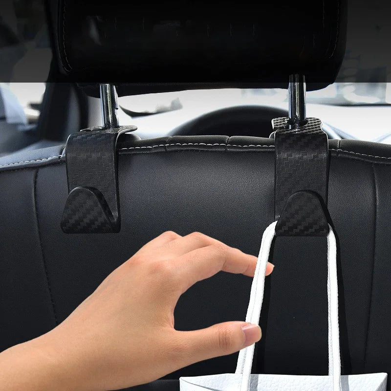 4-Piece Car Headrest Bag Hooks and Seat Organizer Clips