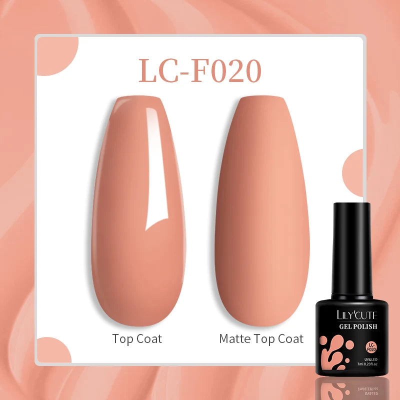 LILYCUTE 7ml UV LED Gel Nail Polish with 129 Color Options