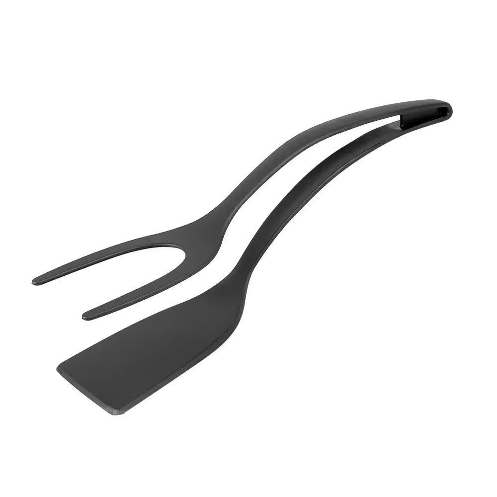 2-in-1 Nylon Flip Tongs with Egg Spatula and Steak Turner