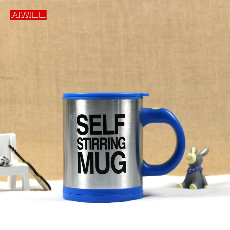 Self-Stirring Stainless Steel Coffee Mug with Color Options