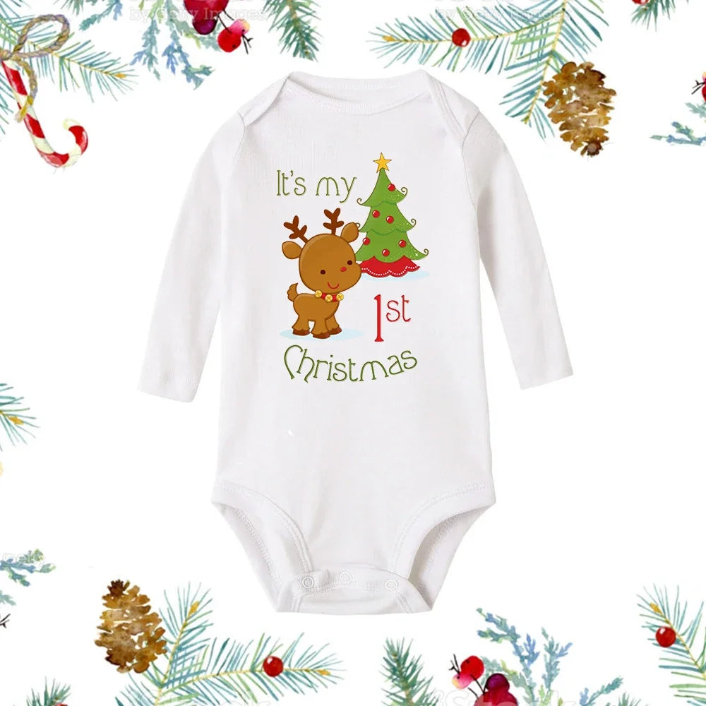 My First Christmas Long Sleeve Baby Romper
