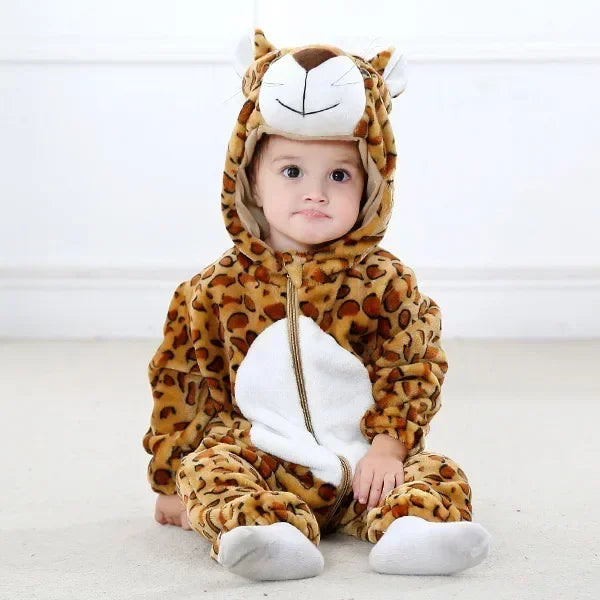 Baby Winter Lion Animal Hooded Romper