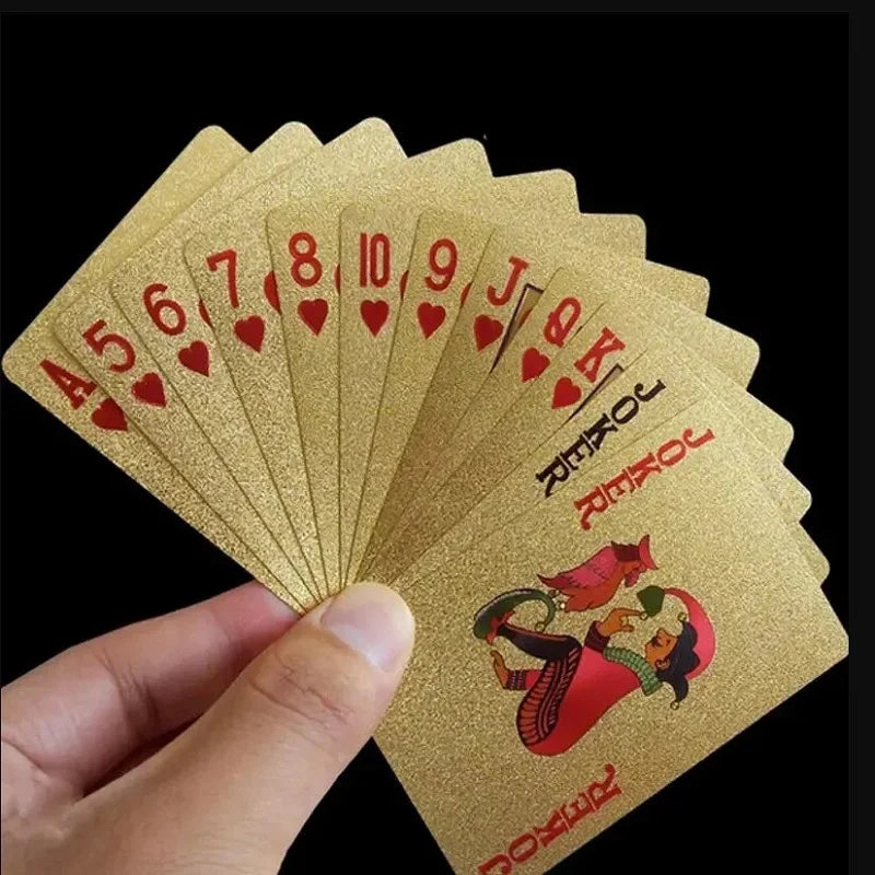 24K Gold Foil Waterproof Plastic Playing Cards Gift Deck
