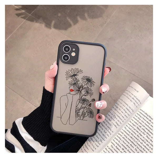 Retro Abstract Geometry Shockproof Phone Case for iPhone Models