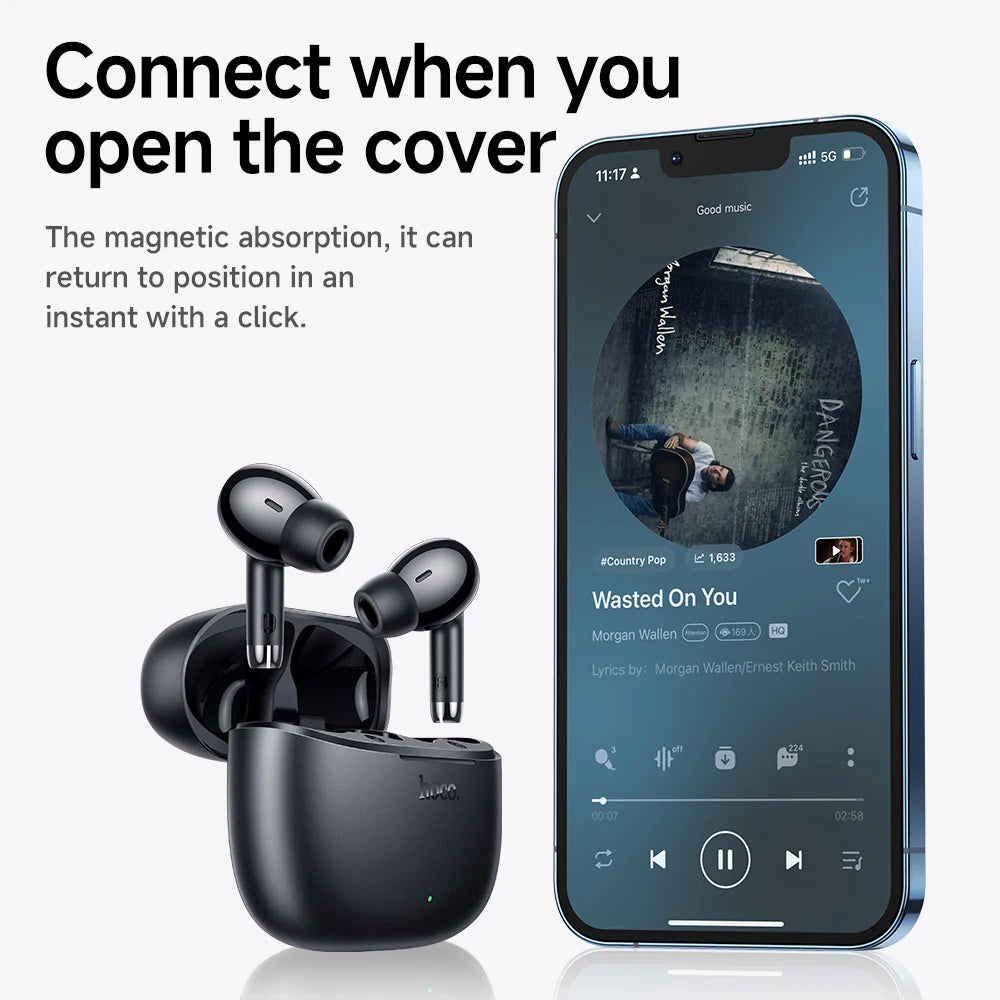 HOCO EQ2 True Wireless Bluetooth 5.3 Earbuds with Touch Control and Mic