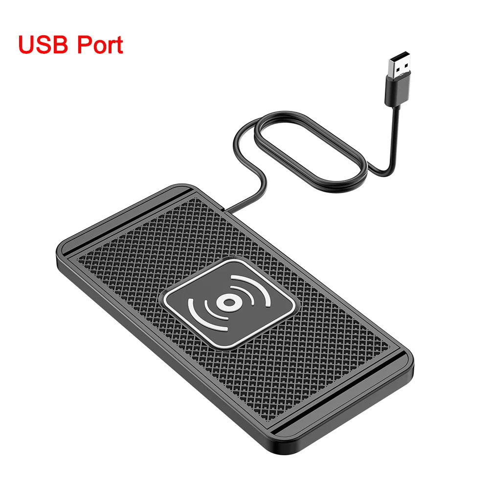 15W Type-C Car Wireless Charger Pad & Stand for iPhone and Samsung