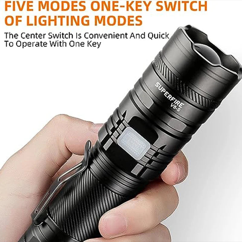 SUPERFIRE 36W Rechargeable Waterproof LED Flashlight