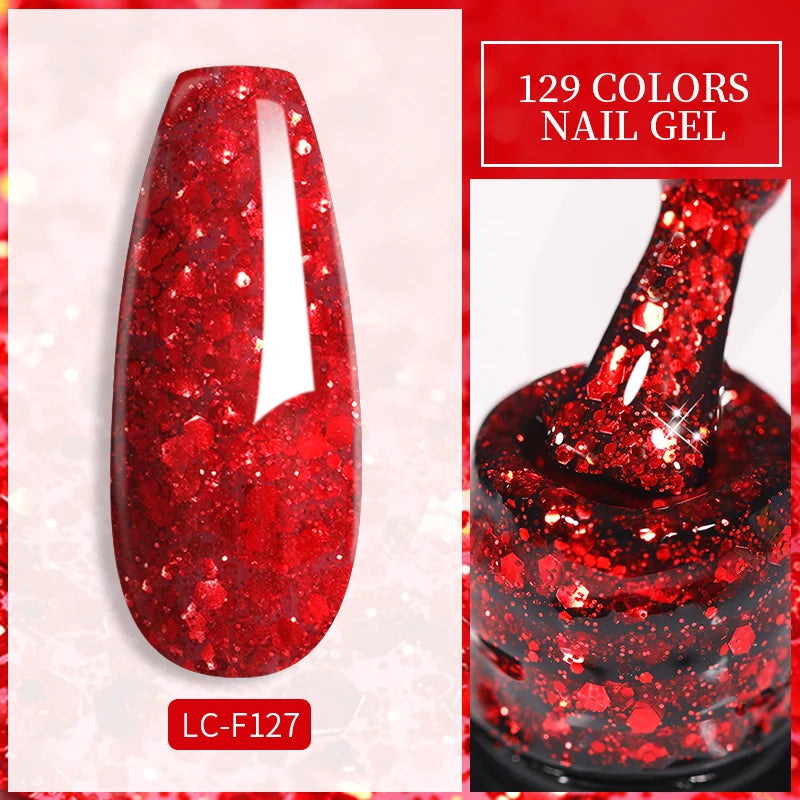 LILYCUTE 7ml UV LED Gel Nail Polish with 129 Color Options