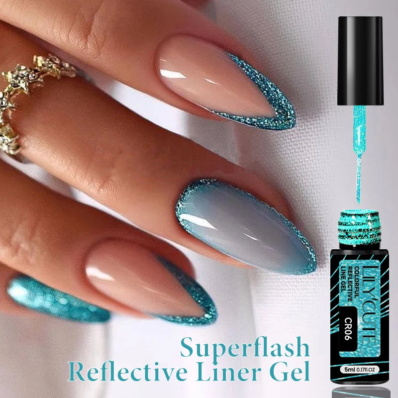 LILYCUTE 5ml Reflective Glitter Nail Liner Gel - Sparkle Art Polish