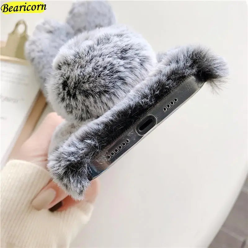 Furry Rabbit Plush iPhone Case