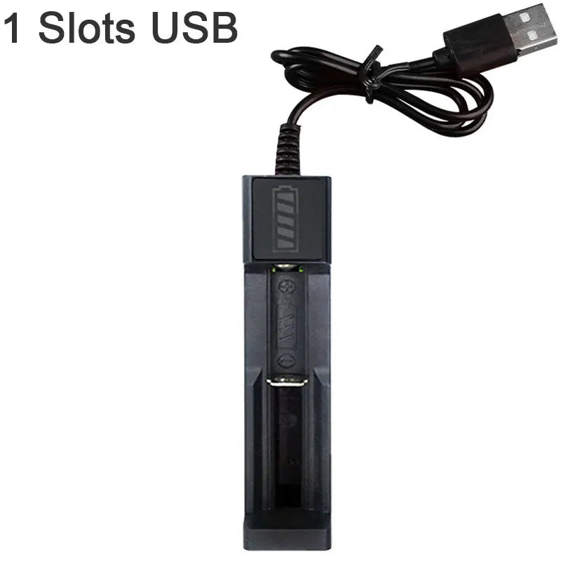 18650 Rechargeable Lithium Battery Charger with 1, 2, or 4 Slot Options