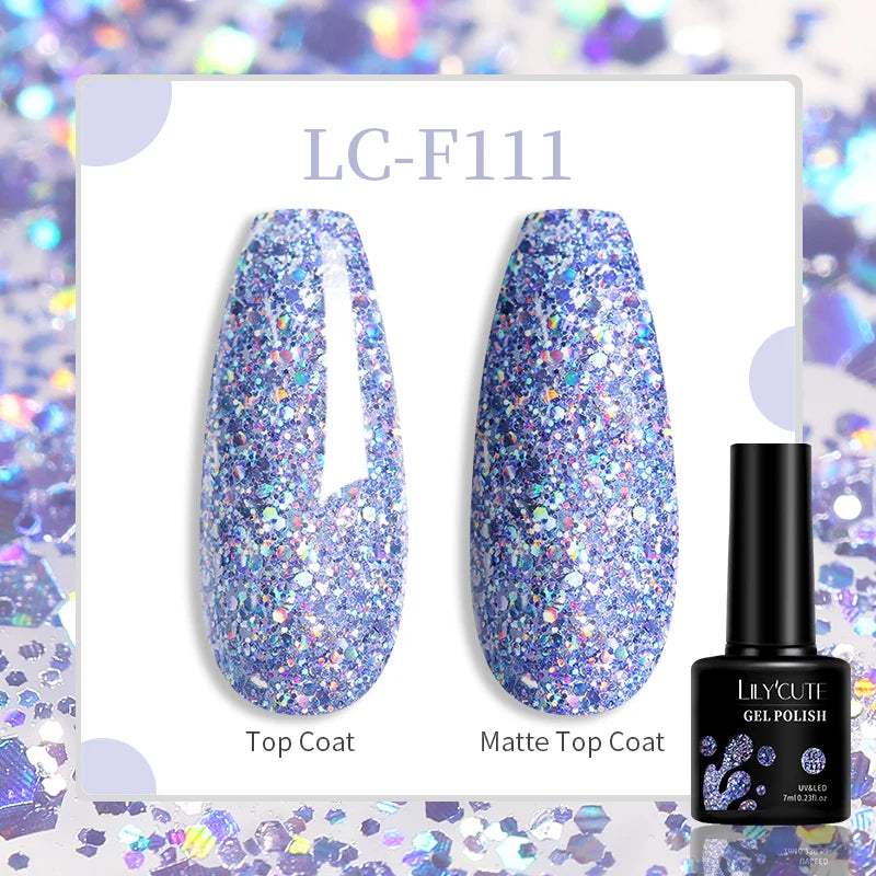 LILYCUTE 7ml UV LED Gel Nail Polish with 129 Color Options