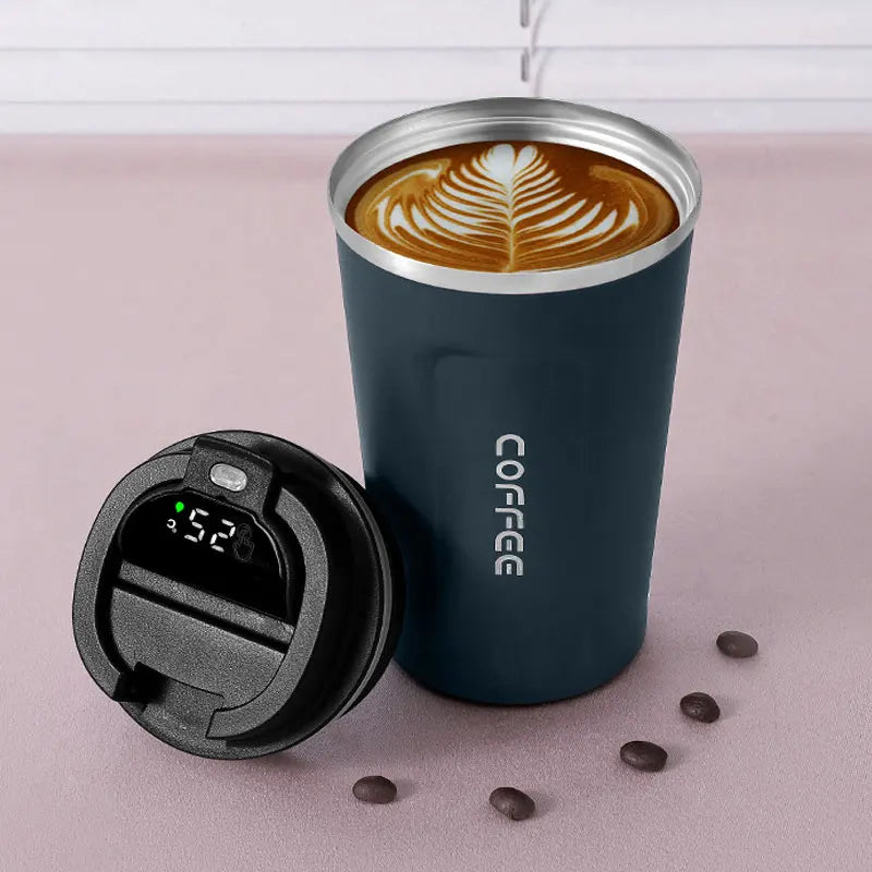 Smart Stainless Steel Travel Tumbler with Temperature Display and Vacuum Insulation