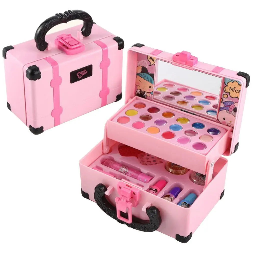Kids Pretend Makeup Play Box - Princess Cosmetic Toy Set