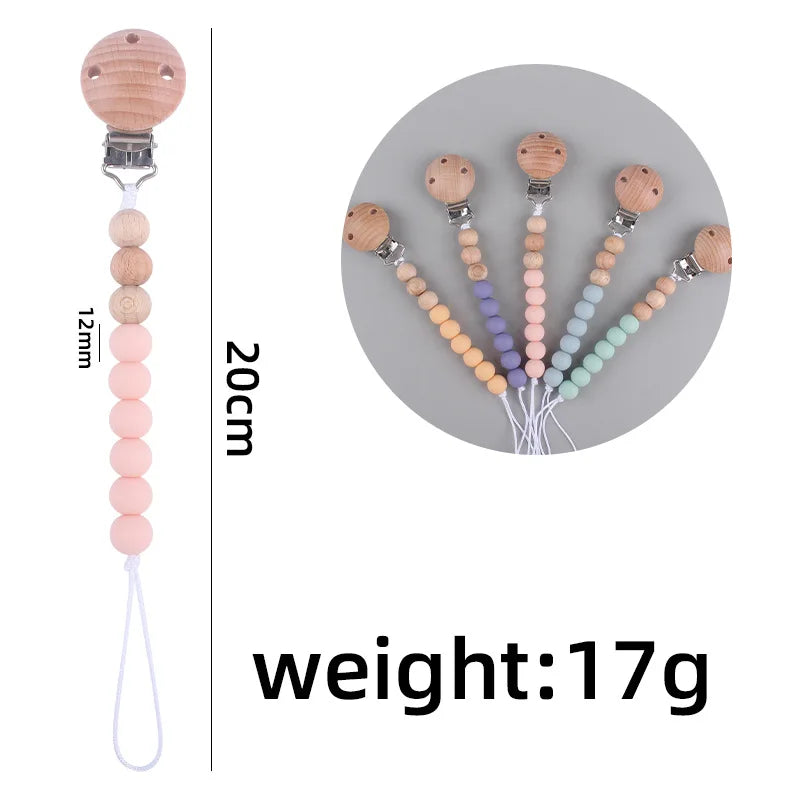 Silicone Bead Pacifier Clip Anti-Drop Chain