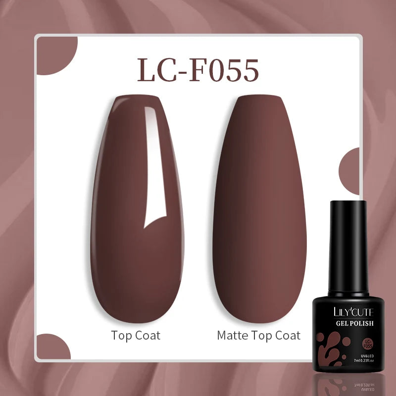 LILYCUTE 7ml UV LED Gel Nail Polish with 129 Color Options