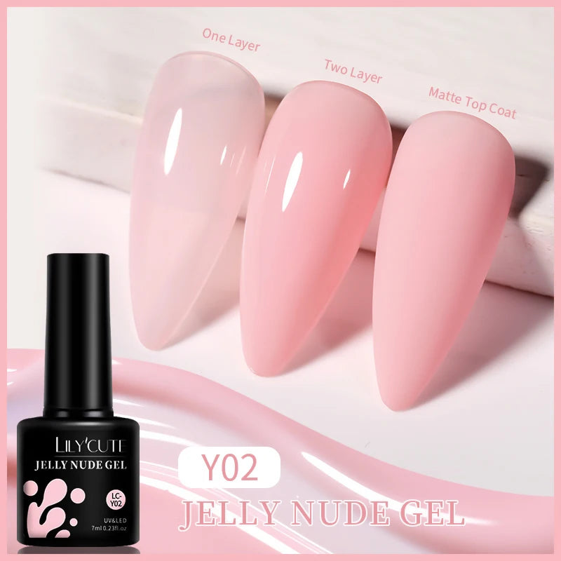 LILYCUTE 7ml UV LED Gel Nail Polish with 129 Color Options