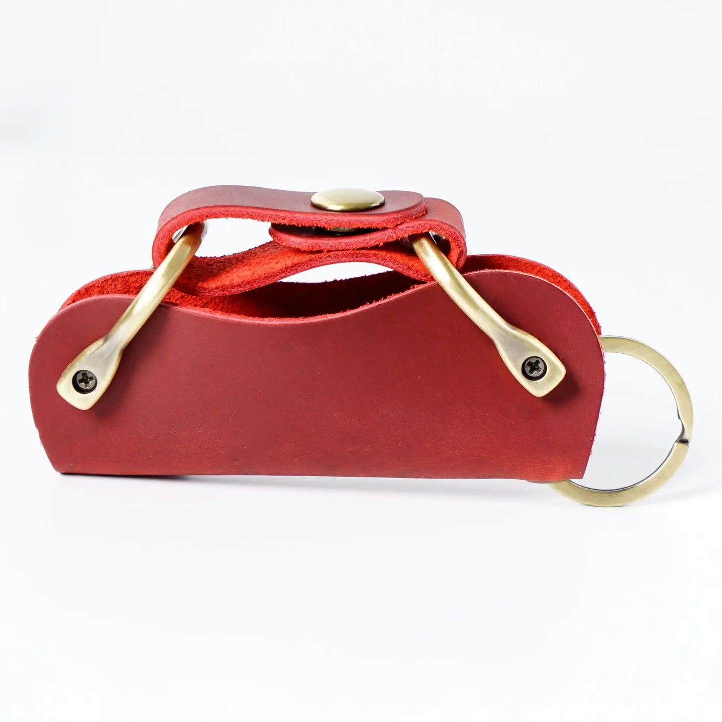 Genuine Leather Car Key Holder Wallet with Compact EDC Organizer Design