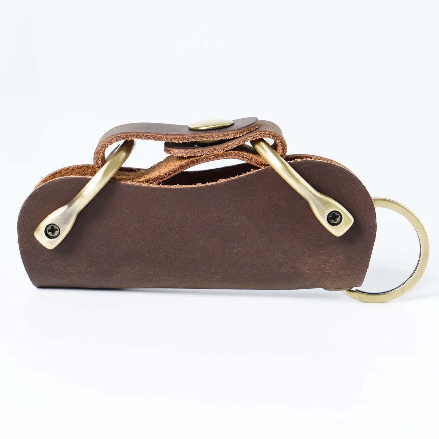 Genuine Leather Car Key Holder Wallet with Compact EDC Organizer Design