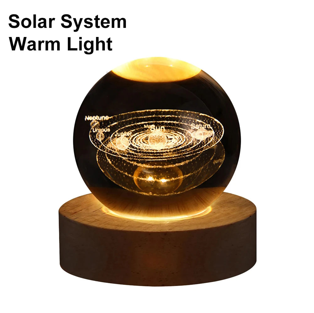 6cm RGB Cosmos Crystal Ball Night Light with USB Plug