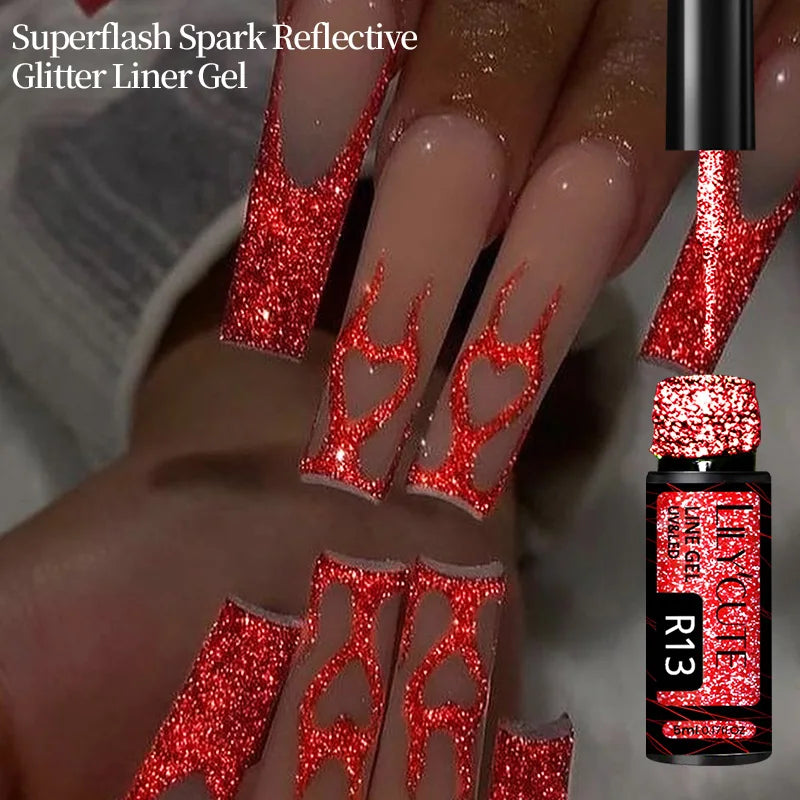 LILYCUTE 5ml Reflective Glitter Nail Liner Gel - Sparkle Art Polish