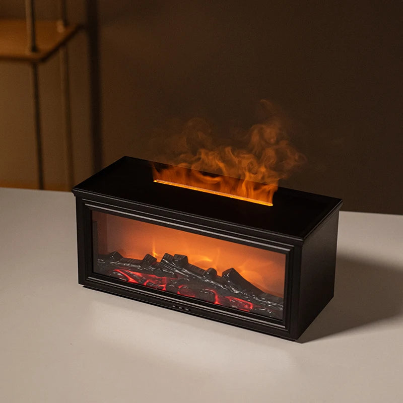 Mini Flame Aroma Diffuser - 7-Color Fireplace Humidifier