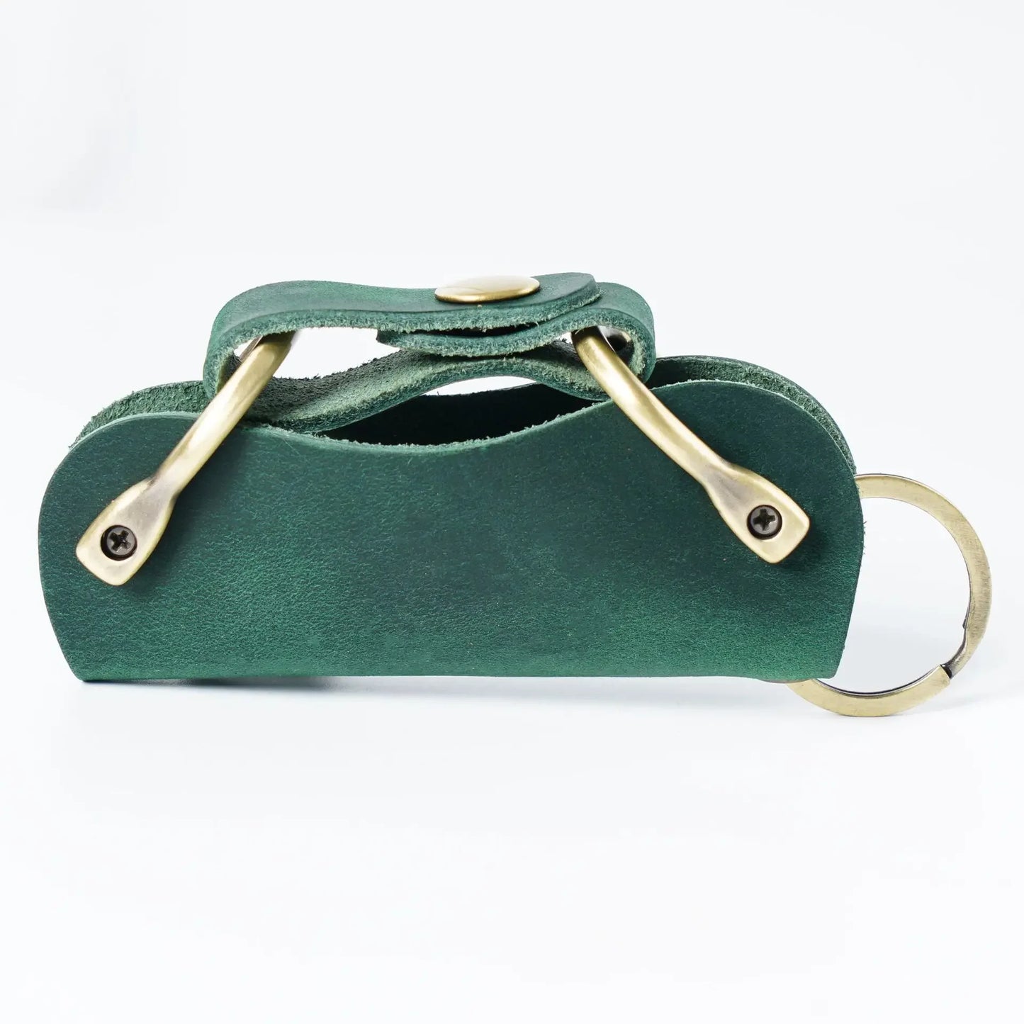 Genuine Leather Car Key Holder Wallet with Compact EDC Organizer Design