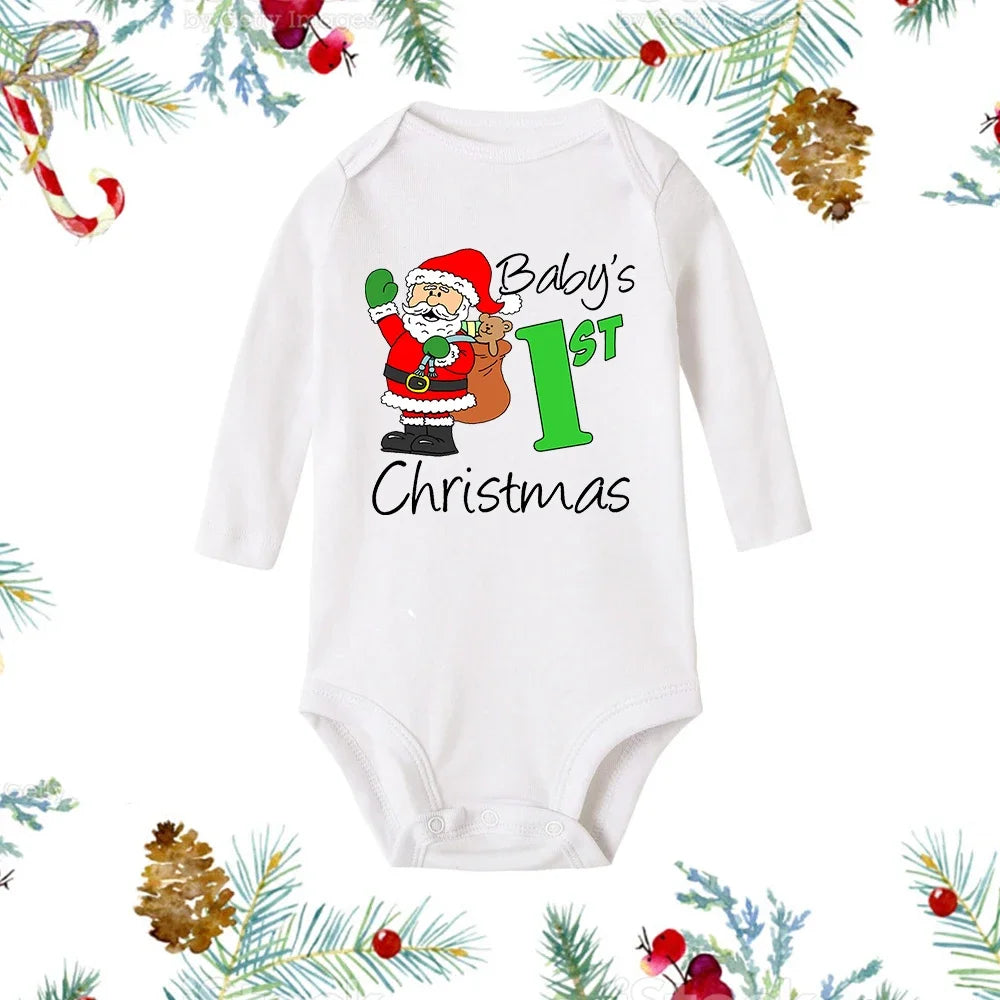 My First Christmas Long Sleeve Baby Romper