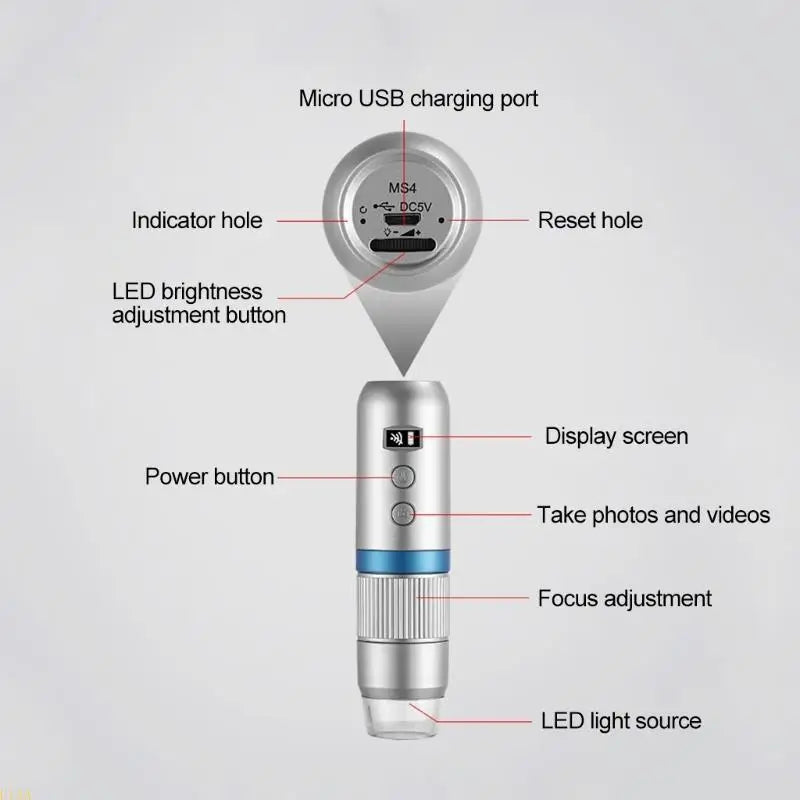 U13A Pocket Digital Microscope with USB WiFi Camera and 1000X Magnification