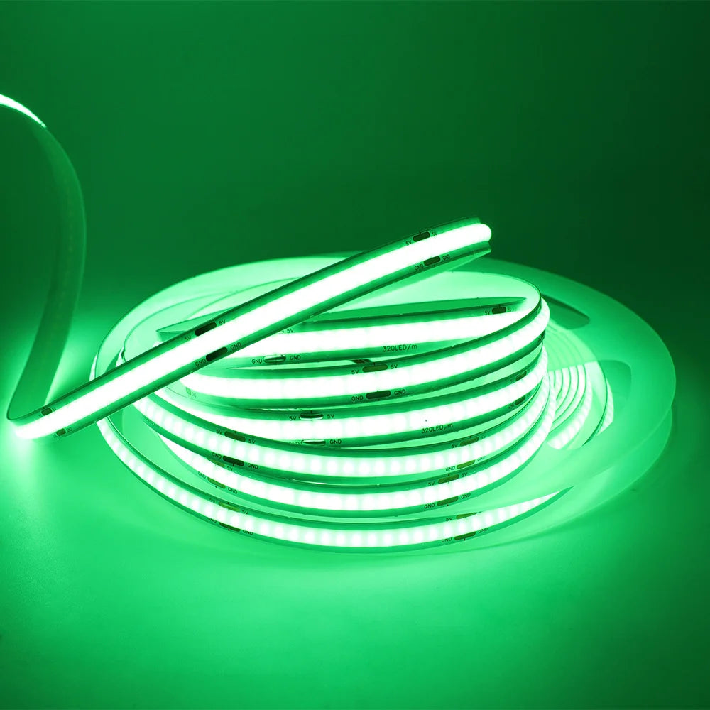 USB COB Cabinet Strip Light 320 LEDs/m 5V Flexible Ribbon