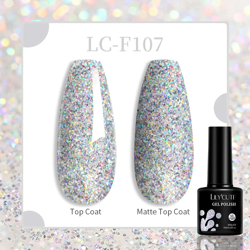 LILYCUTE 7ml UV LED Gel Nail Polish with 129 Color Options
