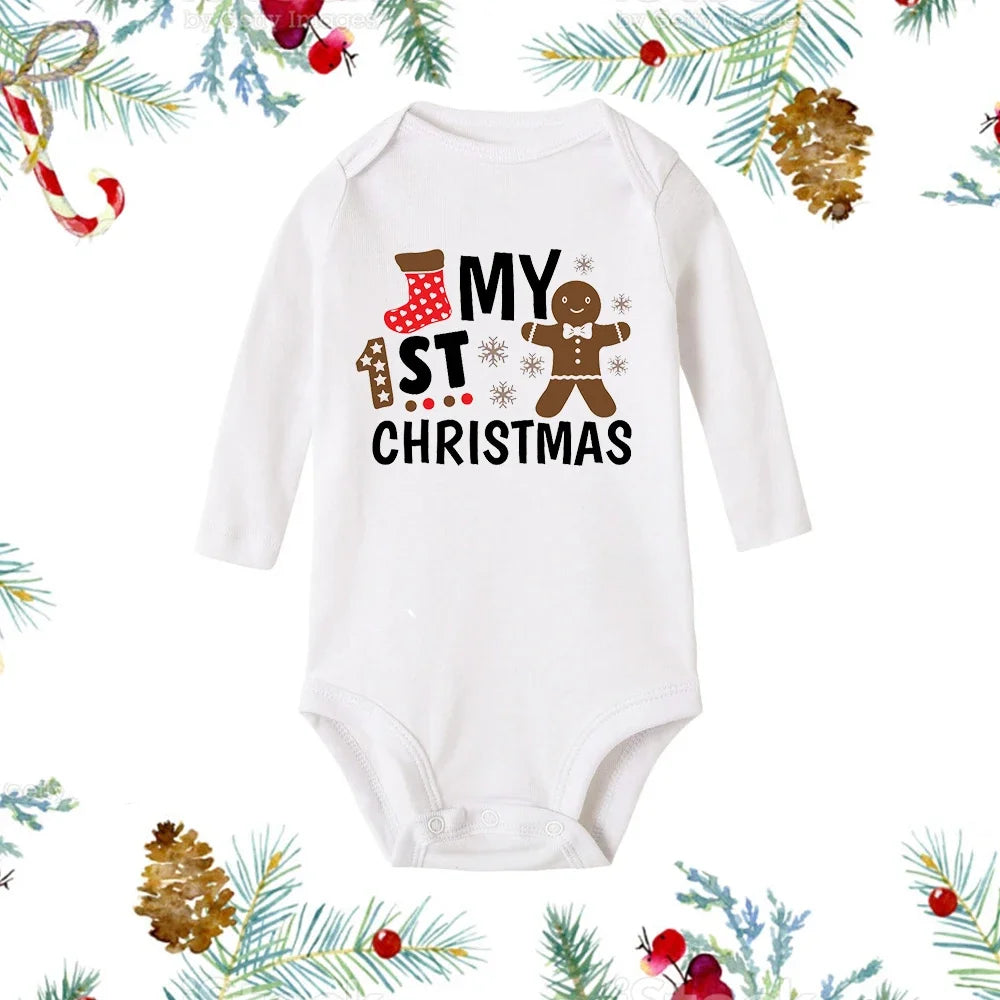 My First Christmas Long Sleeve Baby Romper