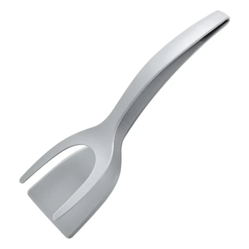2-in-1 Nylon Flip Tongs with Egg Spatula and Steak Turner