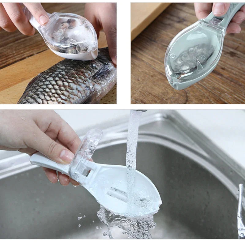 Covered Fish Scale Scraper for Kitchen Cleaning