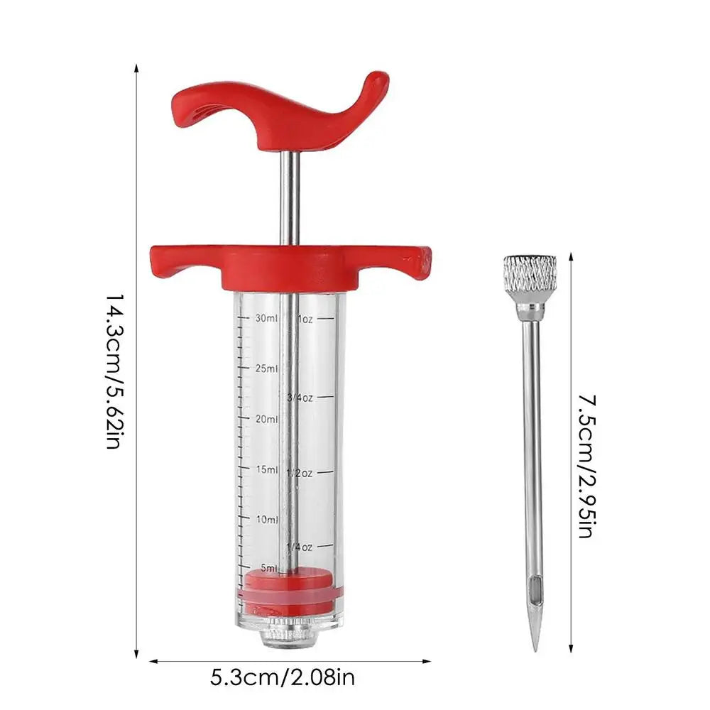 Stainless Steel Marinade Injector Syringe - BBQ Meat Flavor Needle